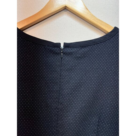 Talbots Women's Wool Blend A-Line Dress Polka Dot Size 4 Navy Blue Short Sleeve - Picture 12 of 12